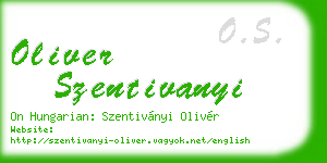 oliver szentivanyi business card