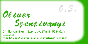 oliver szentivanyi business card